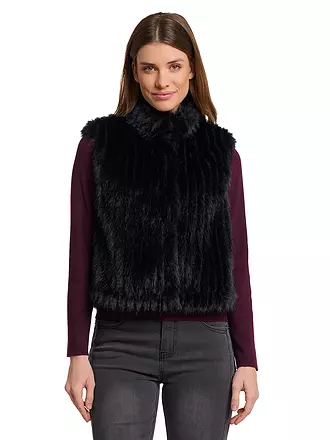 RINO&PELLE | Gilet in Felloptik DAVA | schwarz
